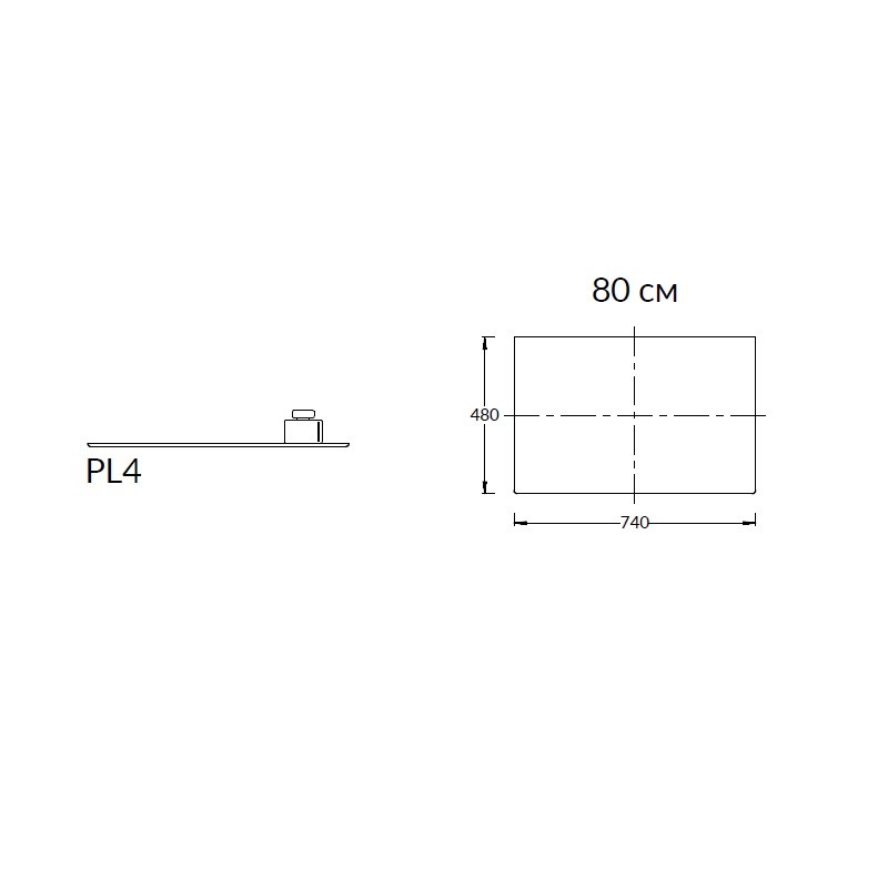 KERAMA MARAZZI PL4.DL500920R/80 Спец. изделие без отверстий 80 см Фондамента серый
