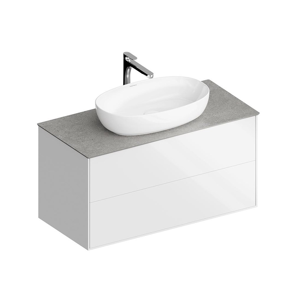 KERAMA MARAZZI PLB.M.100.2/WHT.V Тумба PLAZA Modern подвесная 100, 2 ящика, белая глянцевая