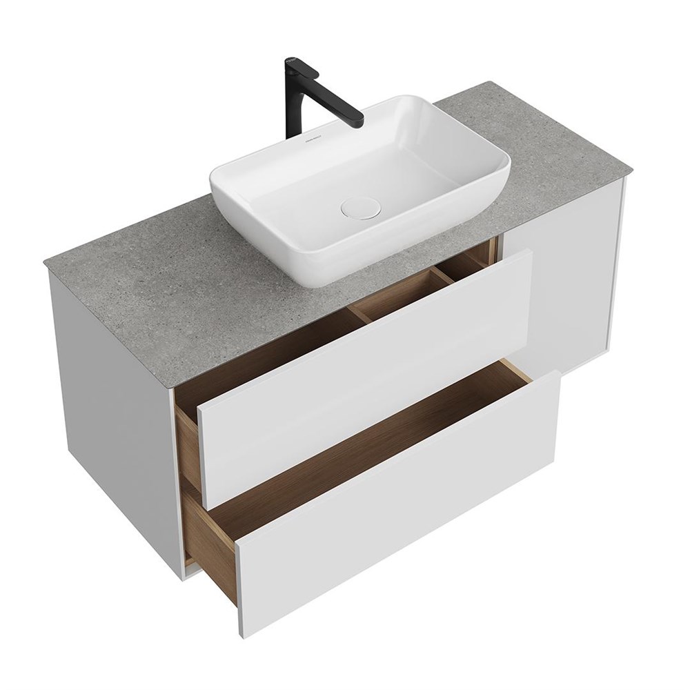 KERAMA MARAZZI PLB.M.120.3/WHT.V Тумба PLAZA Modern подвесная 120, 3 ящика, белая глянцевая