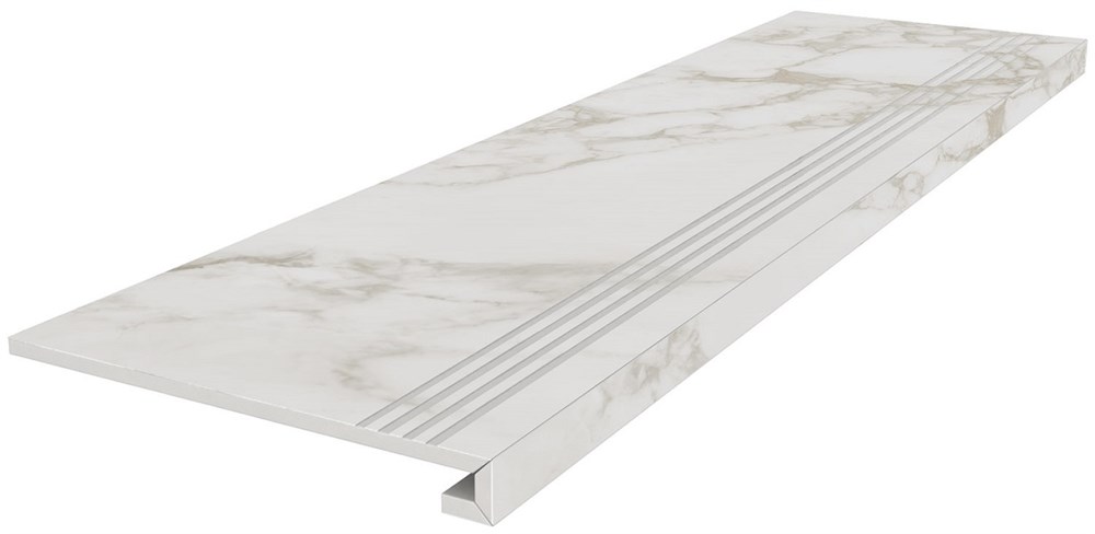 KERAMA MARAZZI SG540722R/GCF Ступень клееная Монте Тиберио серый светлый лаппатированный обрезной 33x119,5x0,9