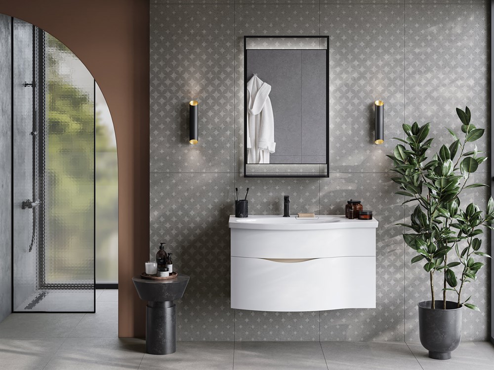 KERAMA MARAZZI RV.100Lh\WHT.M Тумба RIVA 100 см левая, белая матовая