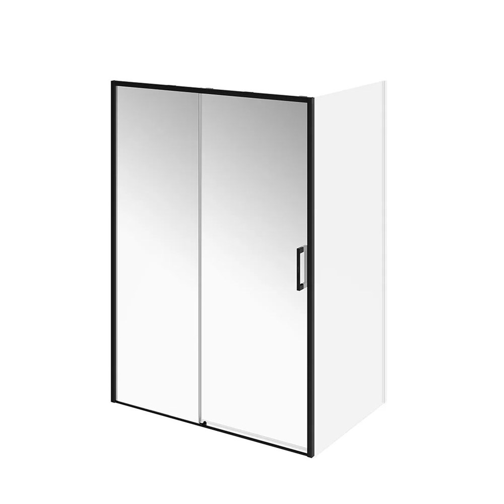 Душевая дверь LINDO, раздвижная  с функцией soft close, 140х195, матовый черный