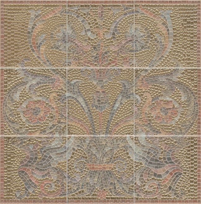 KERAMA MARAZZI HGD/B99/9x/17000 Панно Виченца золото, 9 частей 15х15 (размер каждой части) 45х45х6,9