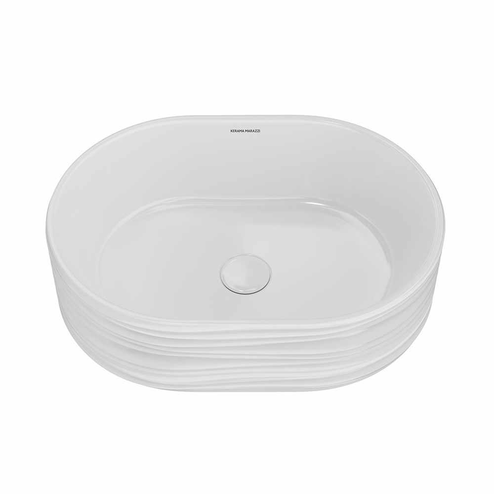 Раковина ARTBASIN Sabbia накладная 50, белая глянцевая
