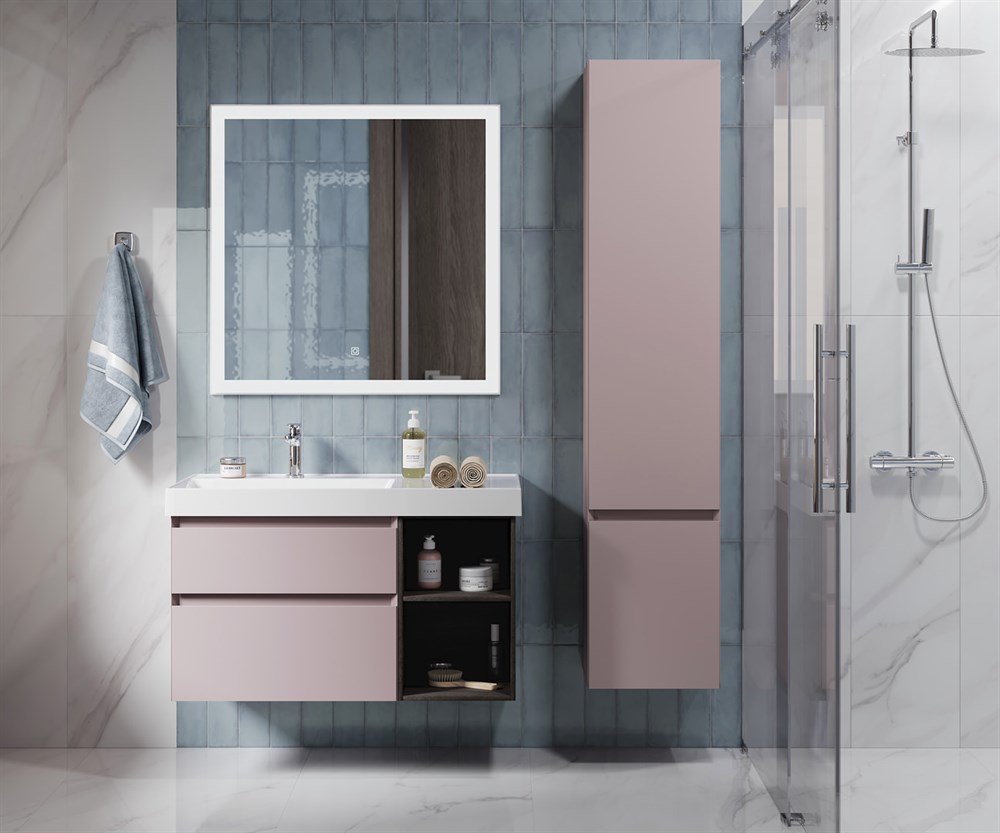KERAMA MARAZZI CUB.165Rh/MAL Пенал CUBO подвесной правый 165, мальва матовый