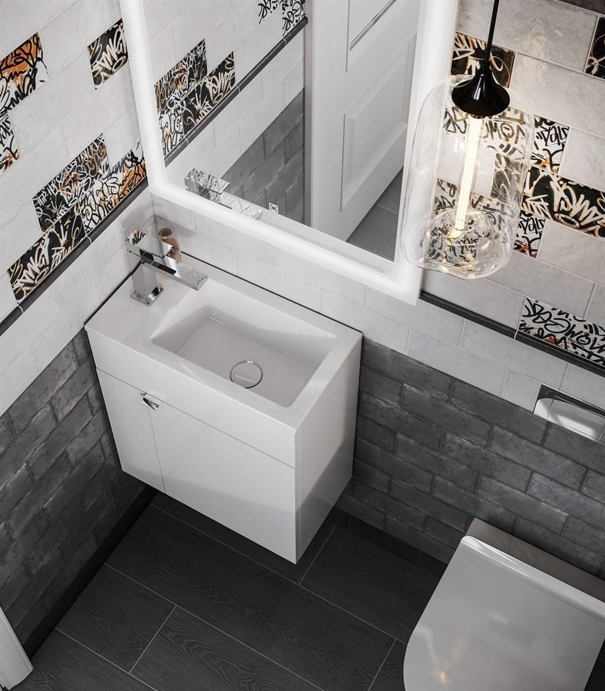 KERAMA MARAZZI LAT.50.1/WHT Тумба LATO подвесная с дверцей 50, белая глянцевая
