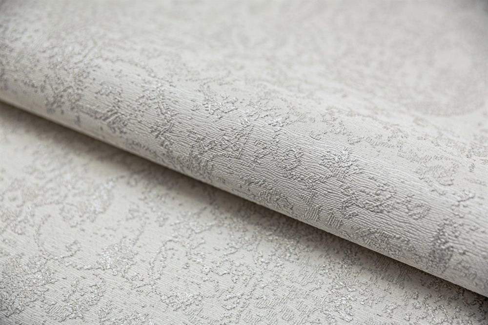 KERAMA MARAZZI KM5406 Обои виниловые Флора белый, база 1,06х10 (1, Т F) смещенная стыковка
