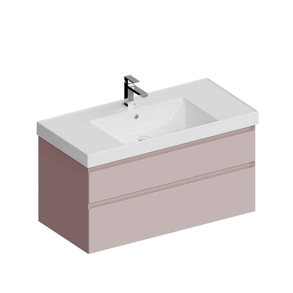 KERAMA MARAZZI CUB.100.2/MAL Тумба CUBO подвесная с ящиками 100, Мальва матовая