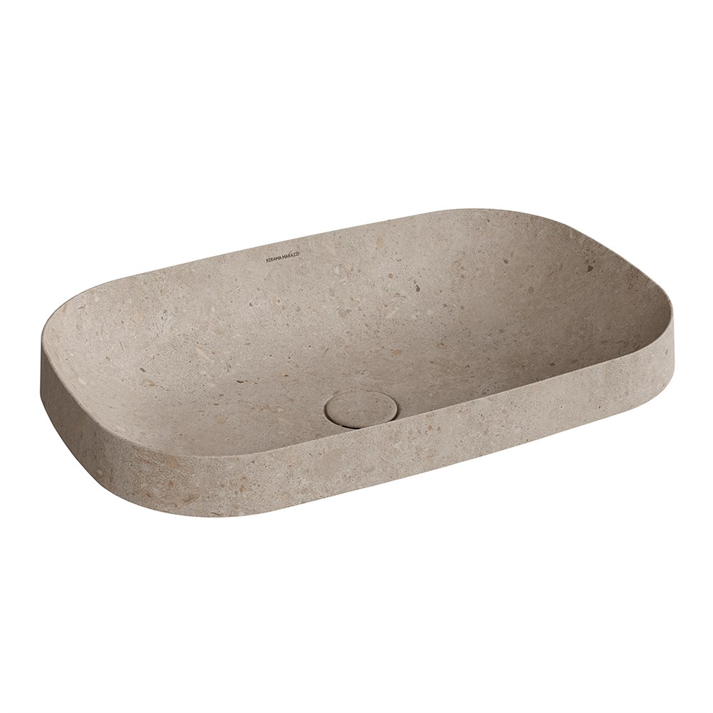 KERAMA MARAZZI MA.wbi.65/STB Раковина MAGICA встраиваемая сверху 65 с донным клапаном, бежевый камень