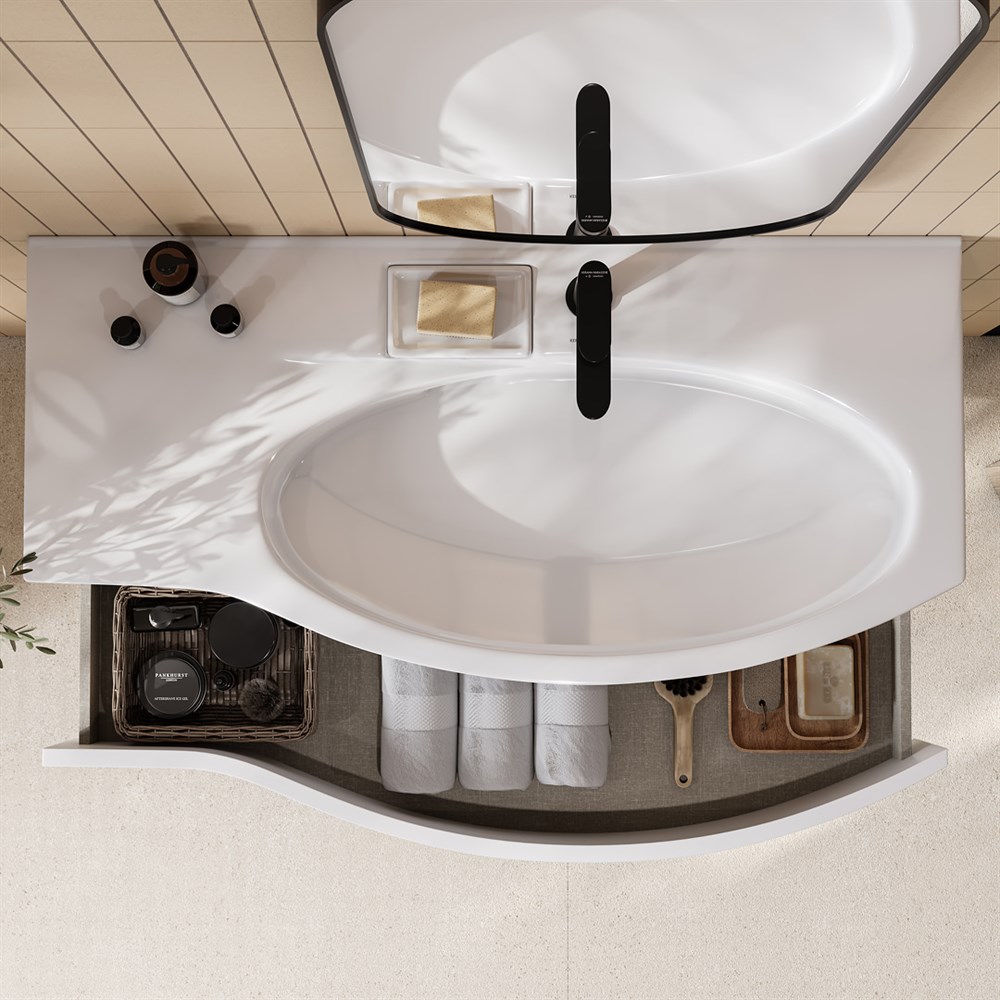 KERAMA MARAZZI RV.wb.100Rh Раковина RIVA мебельная правая с крепежом 100, белая глянцевая
