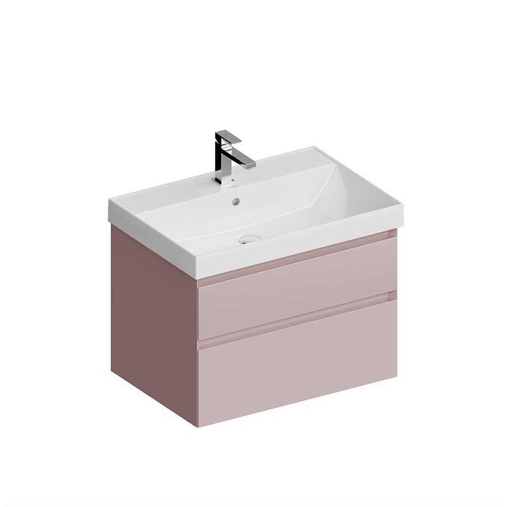 KERAMA MARAZZI CUB.70.2/MAL Тумба CUBO подвесная с ящиками 70, мальва матовая