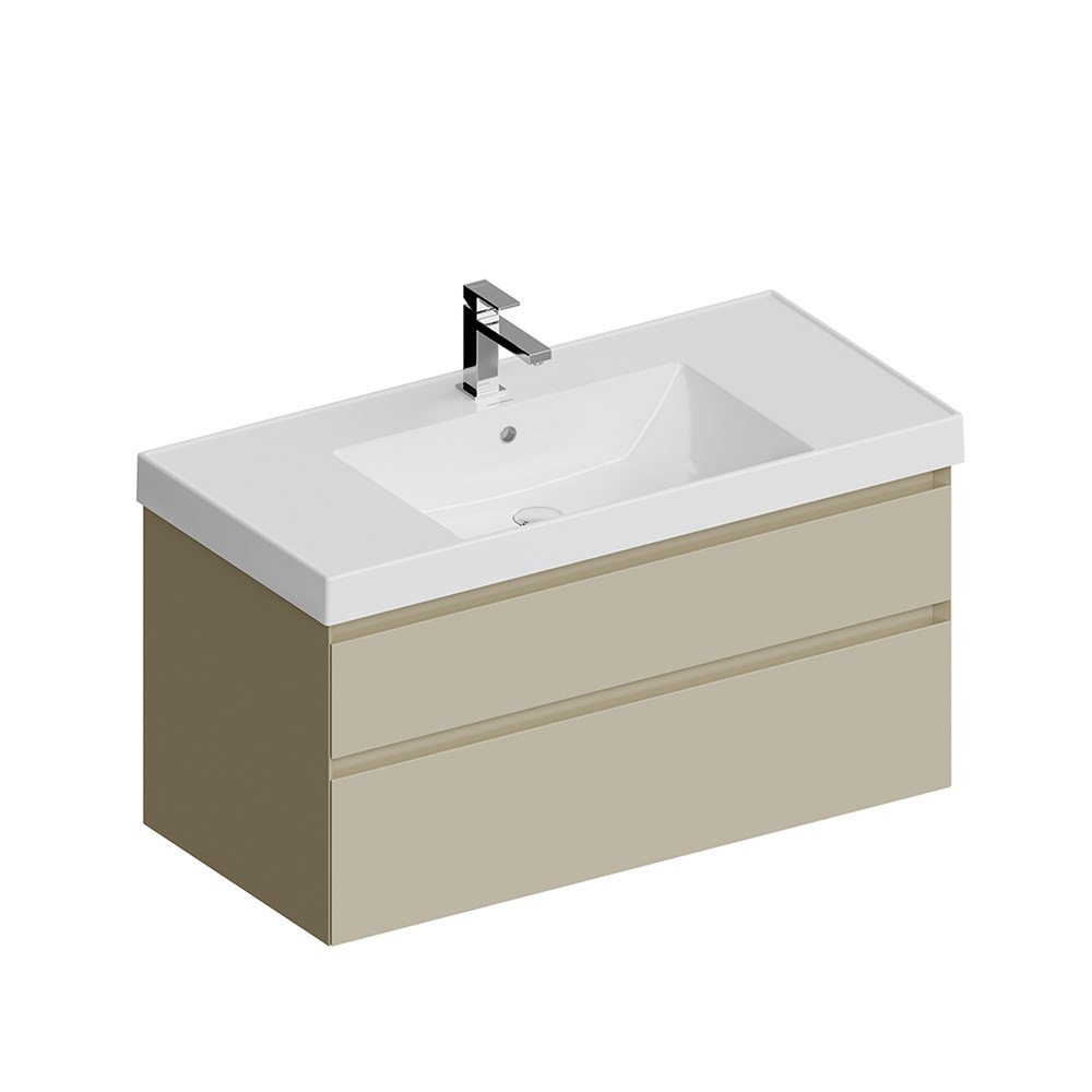 KERAMA MARAZZI CUB.100.2\LIM Тумба CUBO подвесная с ящиками 100, лимо матовая