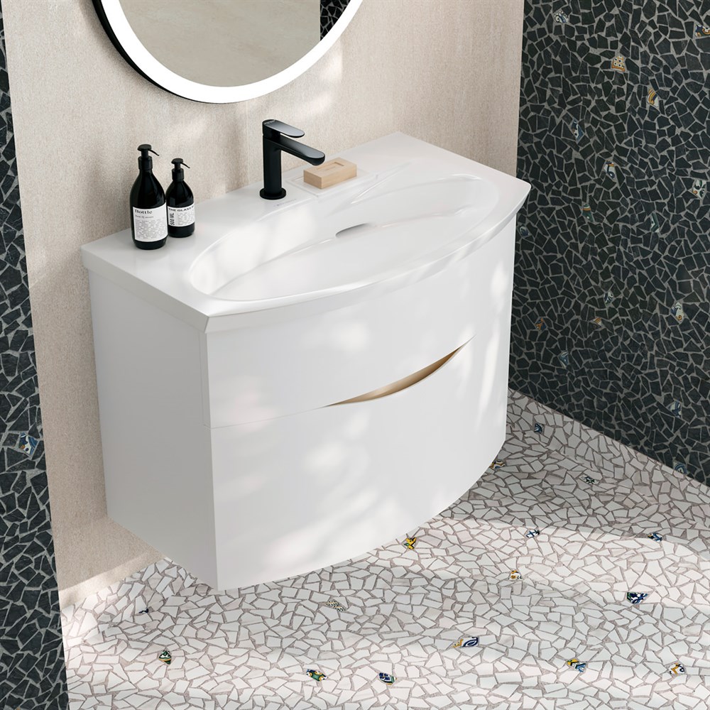 KERAMA MARAZZI RV.wb.80 Раковина RIVA мебельная с крепежом 80, белая глянцевая