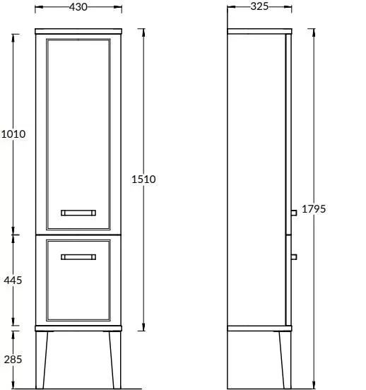 KERAMA MARAZZI PO.M.150/WHT Пенал POMPEI напольный/подвесной 150, белый глянцевый