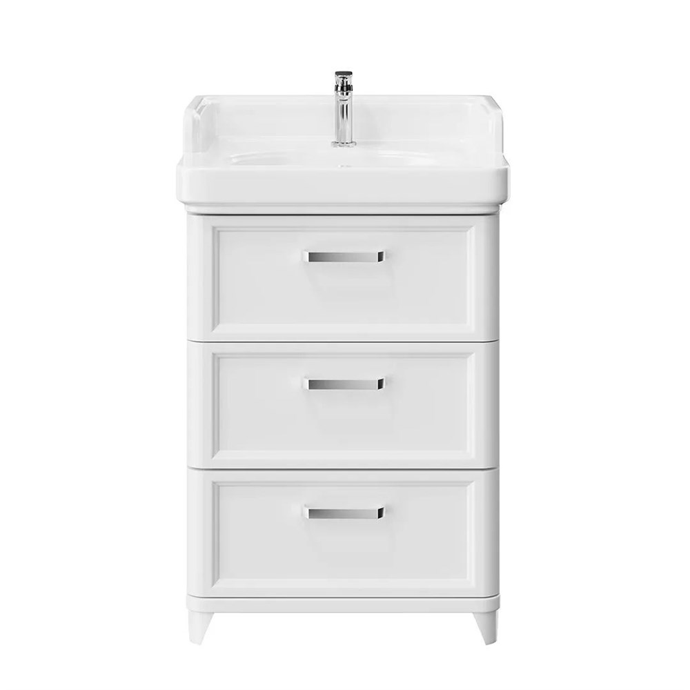 KERAMA MARAZZI PO.M.60.3/WHT Тумба POMPEI напольная с 3 ящиками 60, белая глянцевая