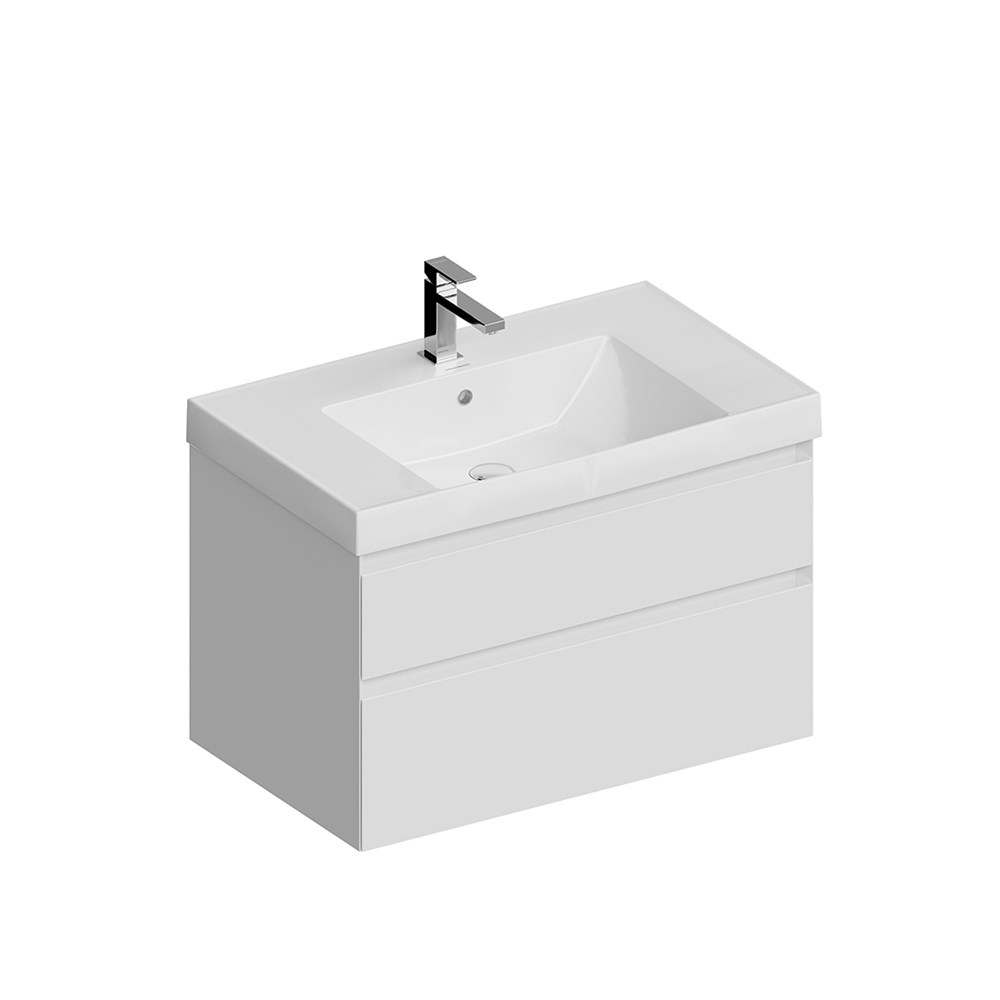 KERAMA MARAZZI CUB.80.2/WHT.M Тумба CUBO подвесная с ящиками 80, белая матовая