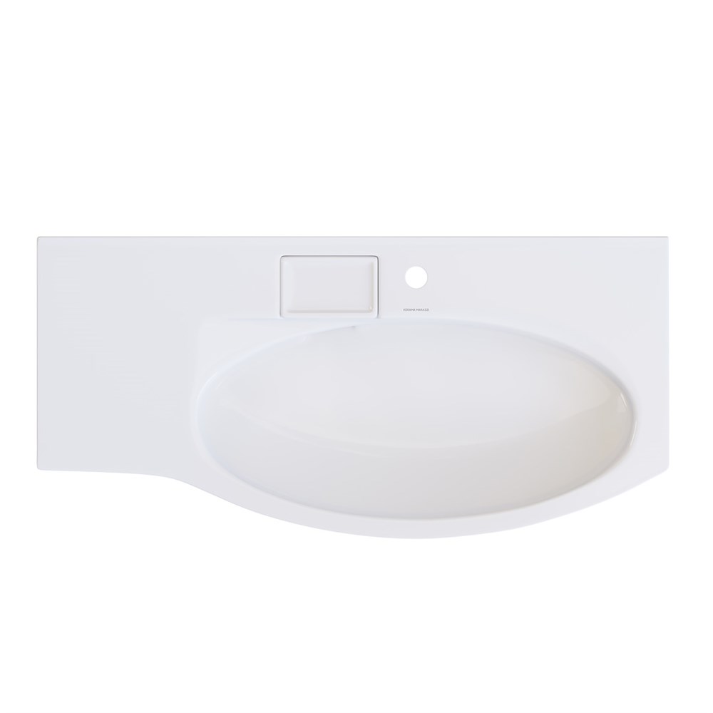KERAMA MARAZZI RV.wb.100Rh Раковина RIVA мебельная правая с крепежом 100, белая глянцевая
