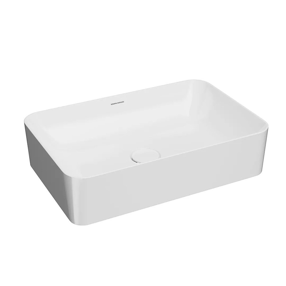 KERAMA MARAZZI PLR.wb.55q Раковина PLAZA накладная 55, прямоугольная, белая глянцевая