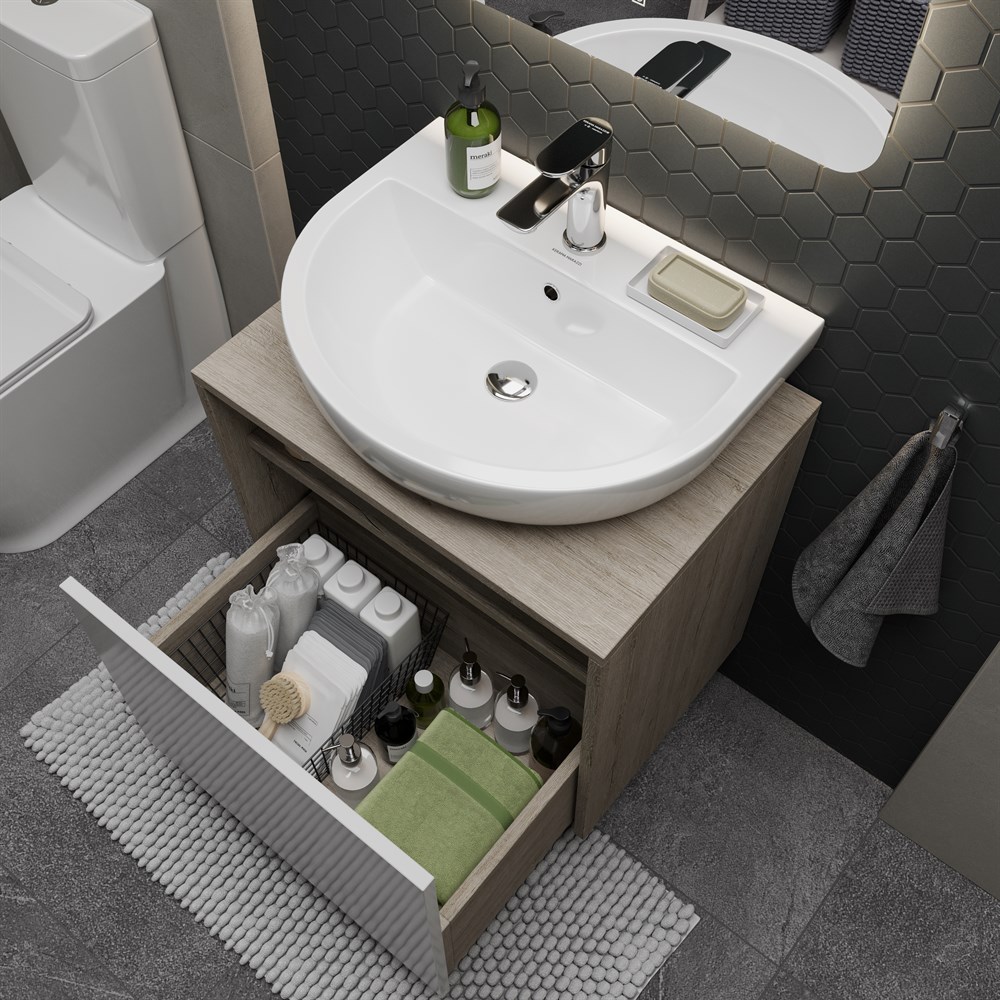 KERAMA MARAZZI PRO.60.1\WHT Тумба PRO подвесная 1 ящик 60, белая глянцевая