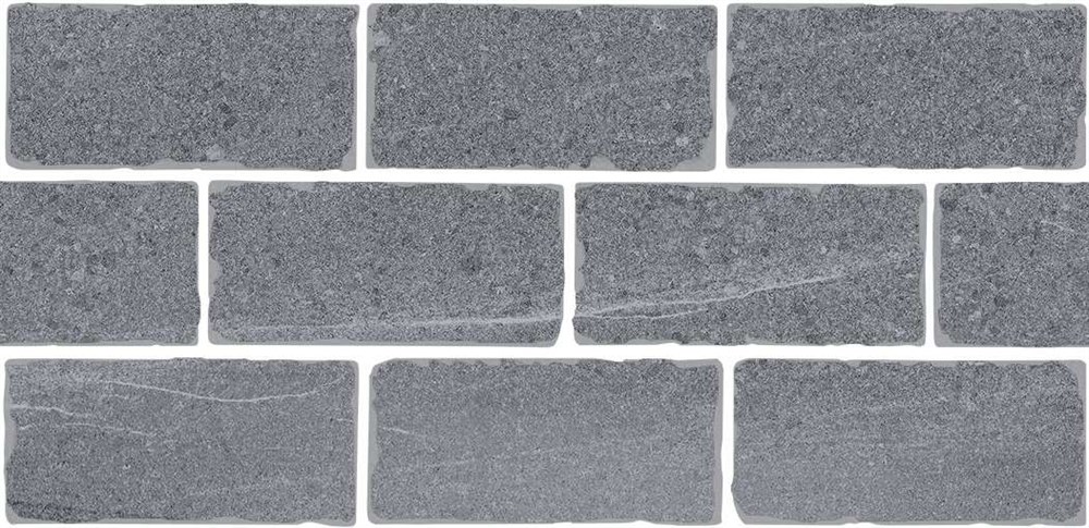 KERAMA MARAZZI BR023T Бордюр Роверелла серый мозаичный 34,5x14,7x0,9