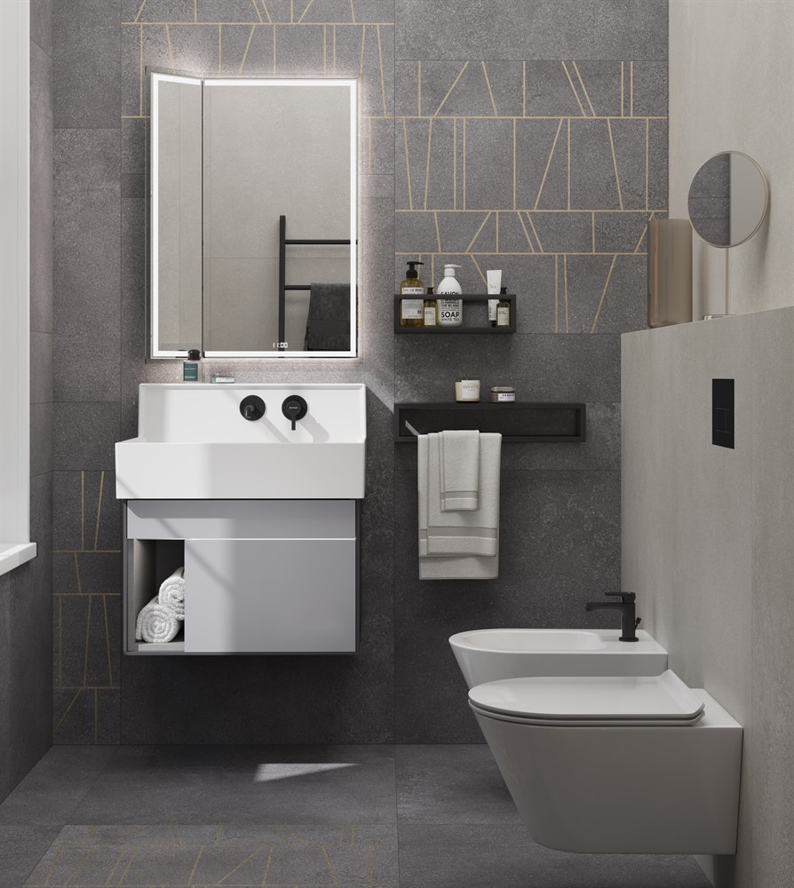 KERAMA MARAZZI LO.M.wb.65 Раковина LOGICA M мебельная\подвесная cо встроенным смесителем 65, белая глянцевая