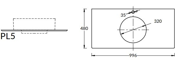 KERAMA MARAZZI PL5.DD500600R/100 PL5.DD500600R/100 Спец. изделие декоративное для накладных раковин 100, Про Дабл антрацит