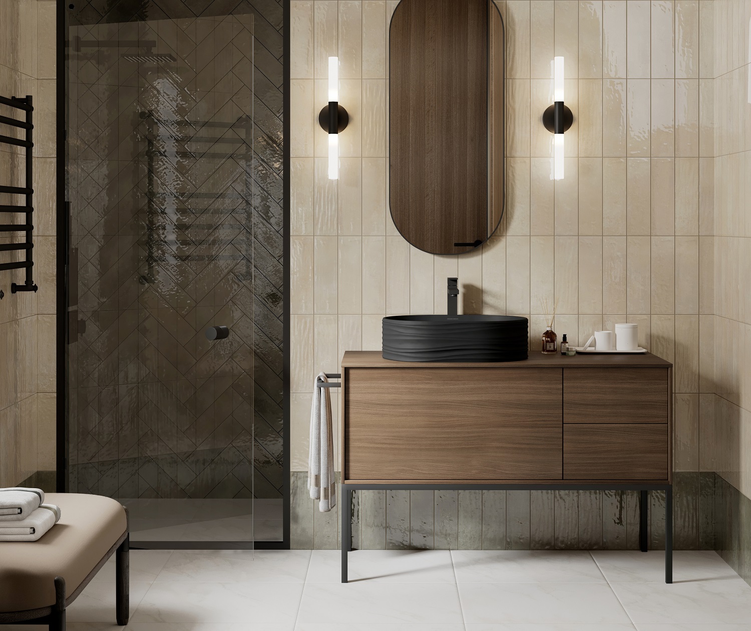 Раковина ARTBASIN Sabbia накладная 50, черная матовая