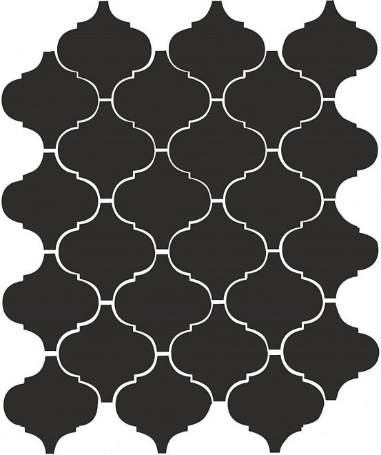 KERAMA MARAZZI 65001 Арабески глянцевый черный 26х30