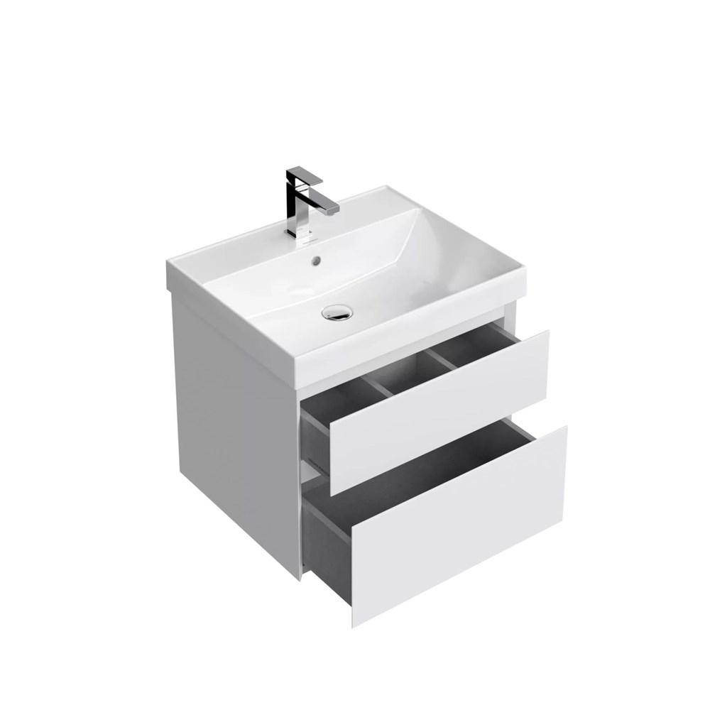 KERAMA MARAZZI CUB.60.2/WHT.M Тумба CUBO подвесная с ящиками 60, белая матовая