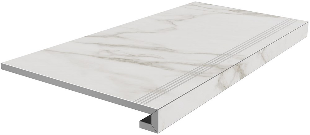 KERAMA MARAZZI SG850192R/GCF Ступень клееная Монте Тиберио серый светлый лаппатированный 33x80x0,9