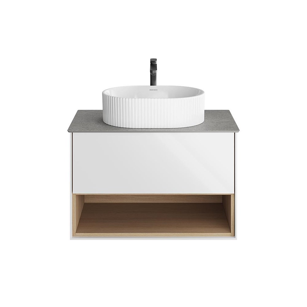 KERAMA MARAZZI PLB.M.80.1/WHT.V Тумба PLAZA Modern подвесная 80, 1 ящик + полка, белая глянцевая