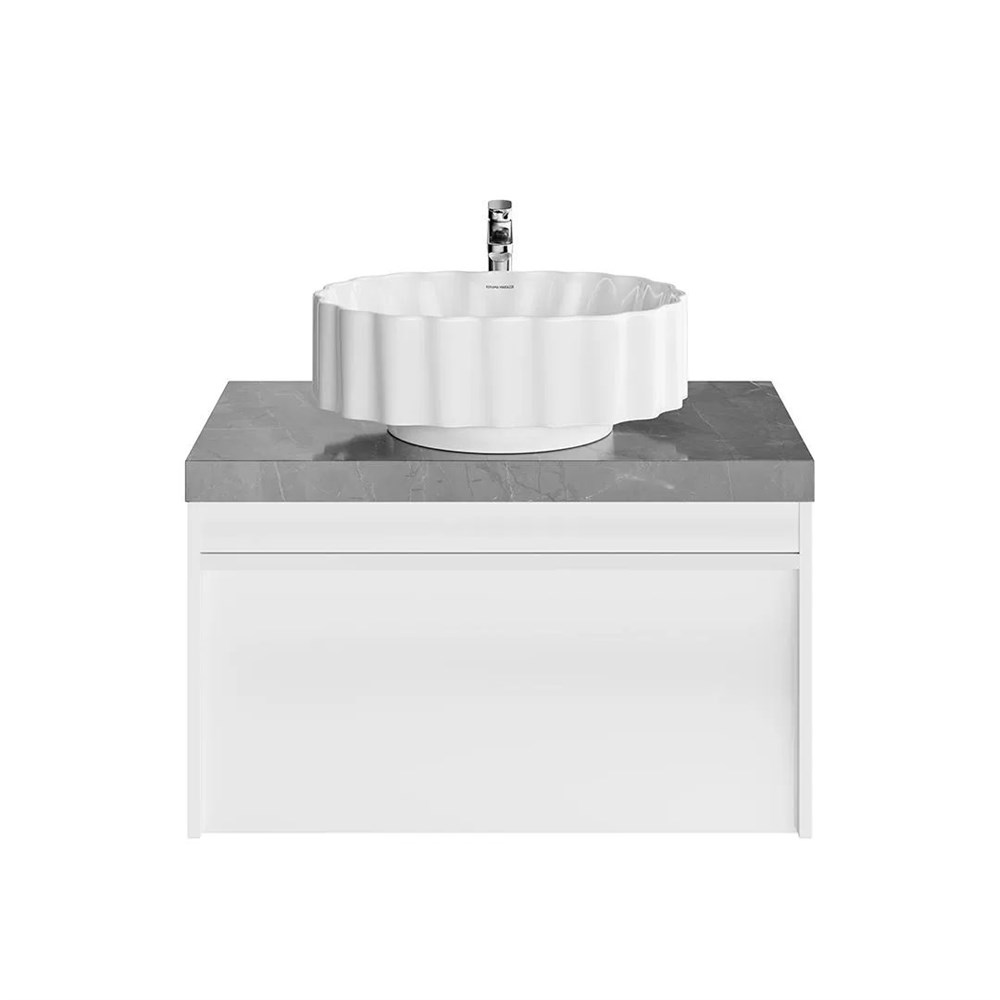 KERAMA MARAZZI MOD.80.1+1/WHT Тумба MODULA подвесная 80 с ящиком 1+1, белая глянцевая