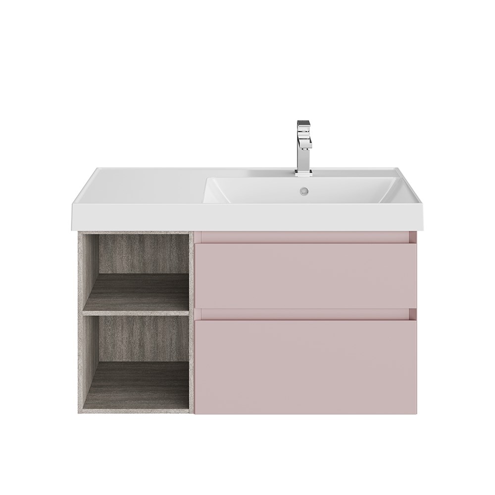 KERAMA MARAZZI CUB.90Rh/MAL Тумба CUBO правая подвесная с ящиками 90, мальва матовая-древесная