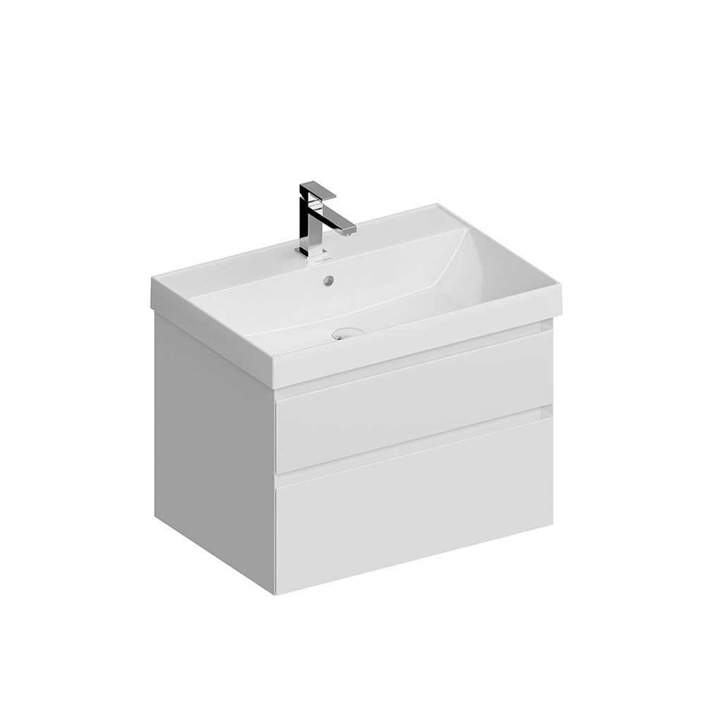KERAMA MARAZZI CUB.70.2/WHT.M Тумба CUBO подвесная с ящиками 70, белая матовая
