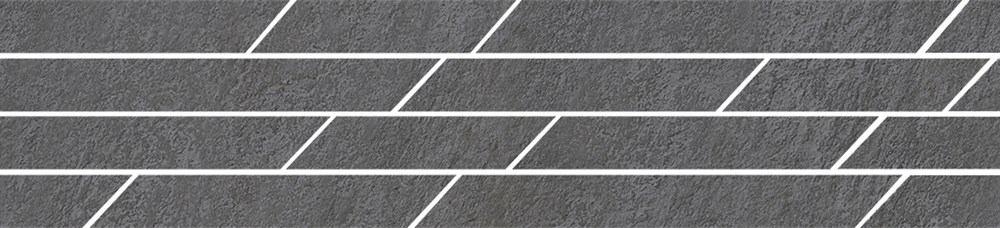 KERAMA MARAZZI SG144/005T Бордюр Гренель серый темный мозаичный 46,8x9,8x0,9