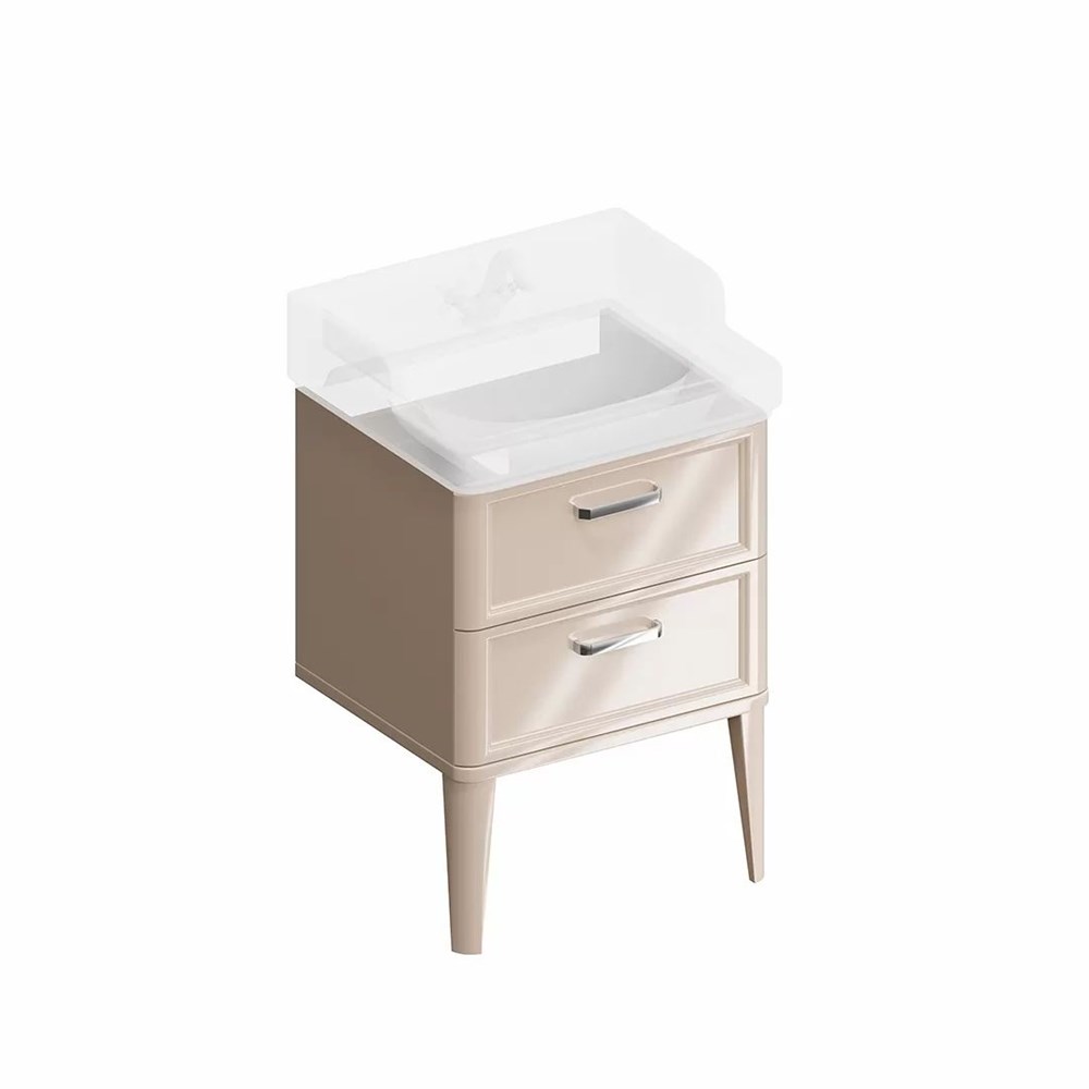 KERAMA MARAZZI PO.M.60.2/CAM Тумба POMPEI напольная с 2 ящиками 60, камео бежевый глянцевый
