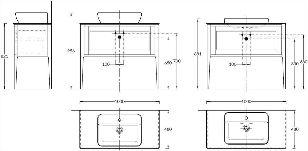 KERAMA MARAZZI PL.CN.100.1+1\NUT.M Тумба PLAZA Classic NEO напольная 1+1 ящик 100, орех матовый