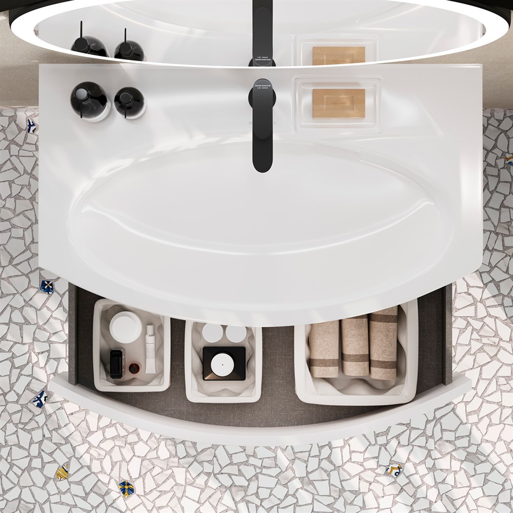 KERAMA MARAZZI RV.wb.80 Раковина RIVA мебельная с крепежом 80, белая глянцевая